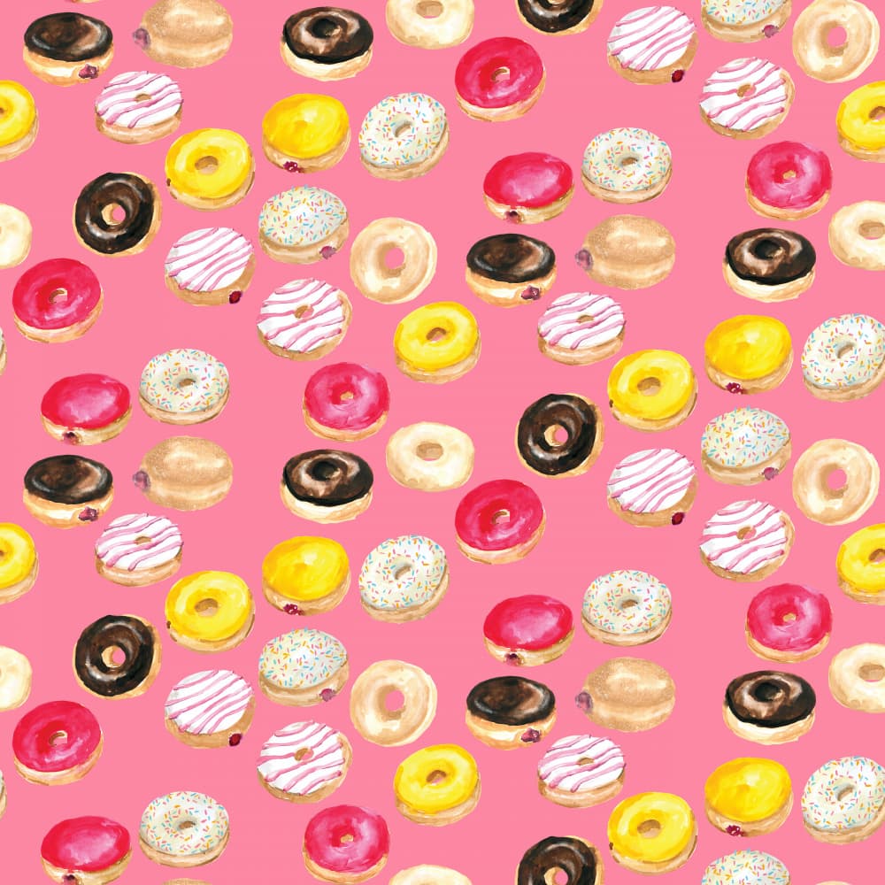 Sweet Pink Donuts by Rosana Laiz Blursbyai — canvas wall art
