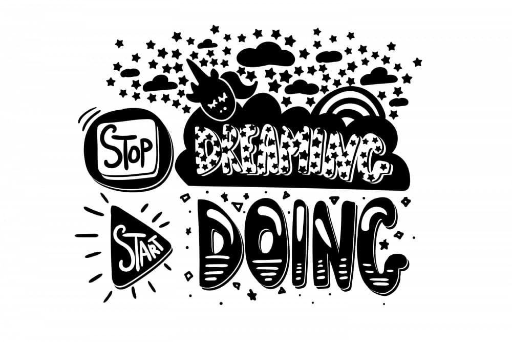 Stop Dreaming Start Doing by Marika Barsrsind β canvas wall art
