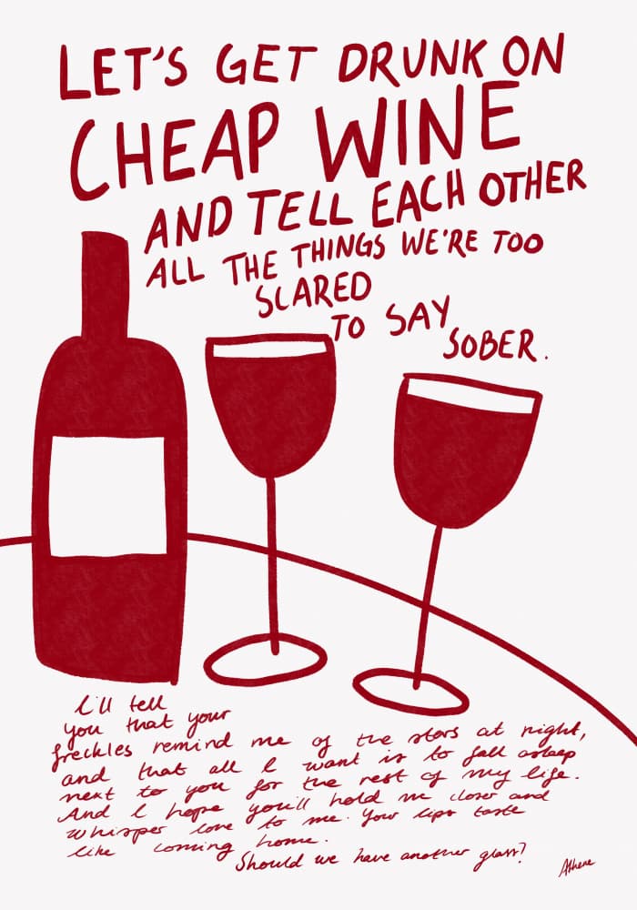 Cheap Wine by Athene Fritsch — canvas wall art
