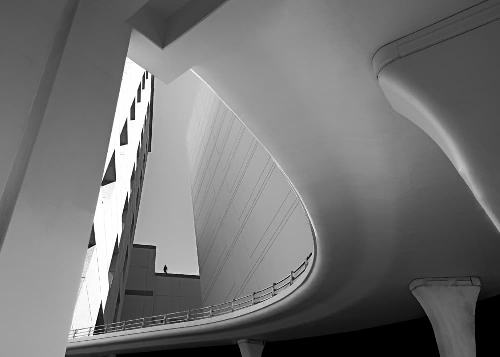 Architectural Curves and Figure by alizolghadri93 — canvas wall art