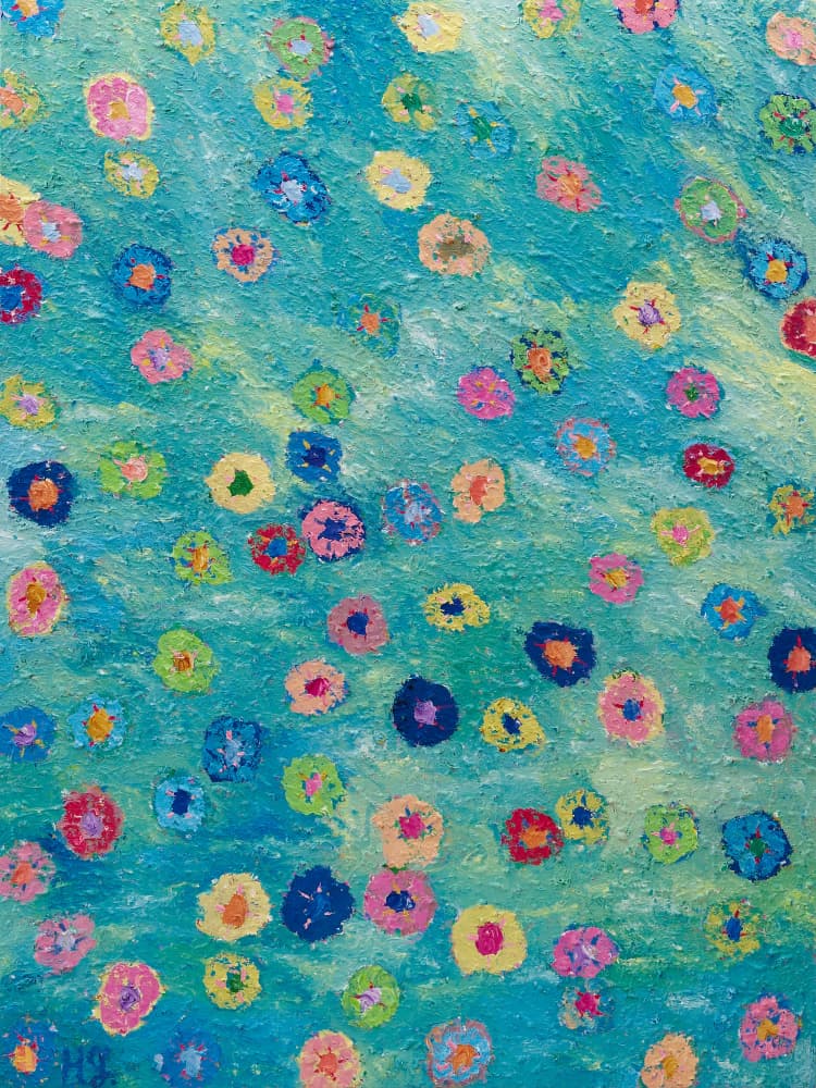 Vibrant Floral Dots by Helen Joynson — canvas wall art