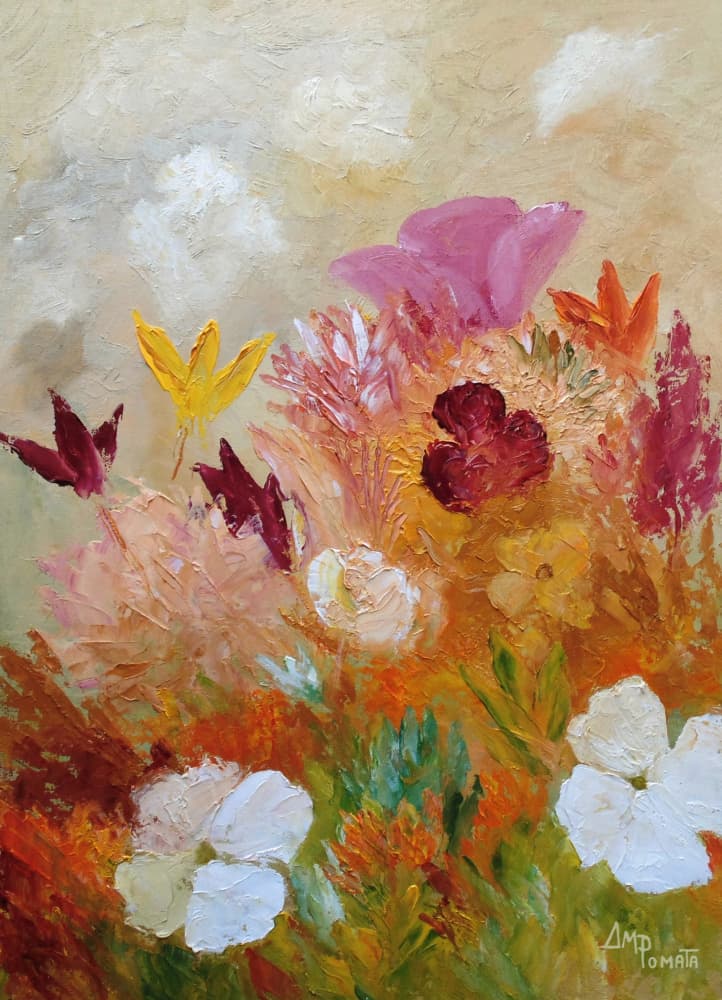 Colorful Meadow Blossoms by Angeles M. Pomata — canvas wall art