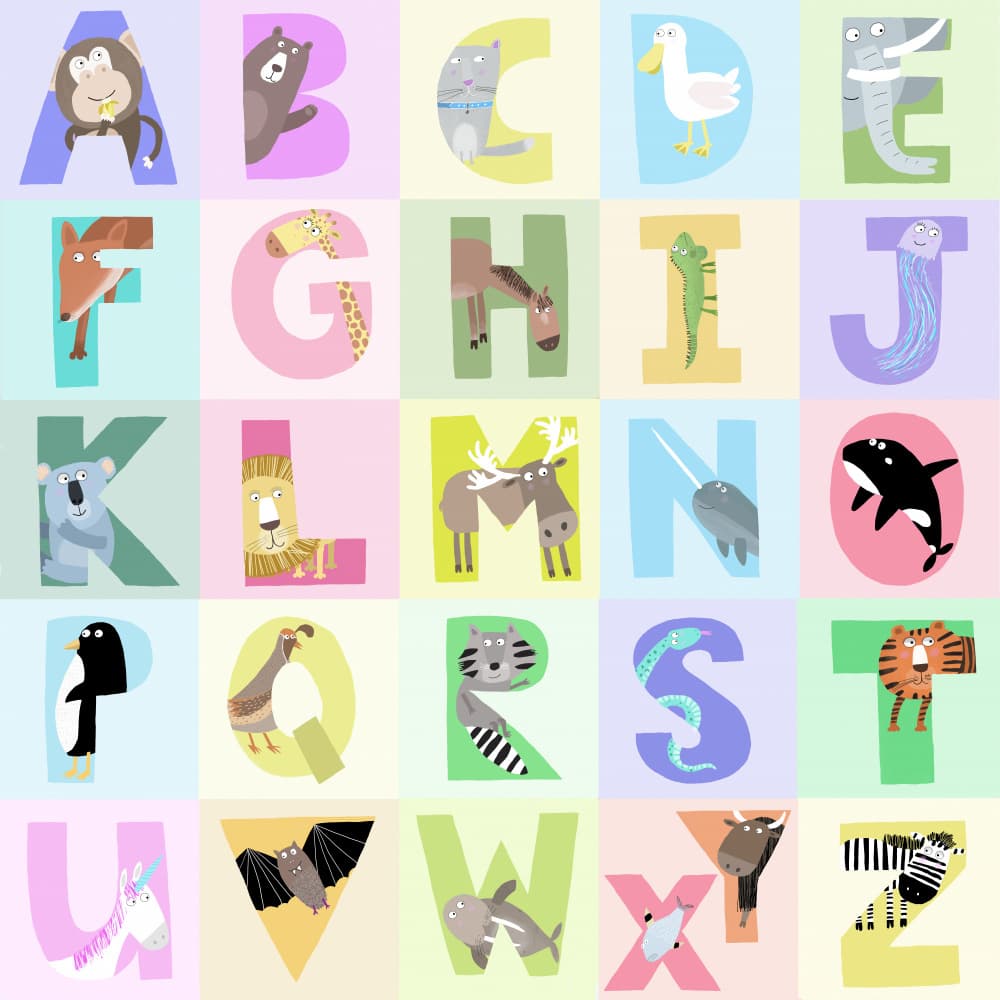 Colorful Animal ABCs by Carla Daly — canvas wall art