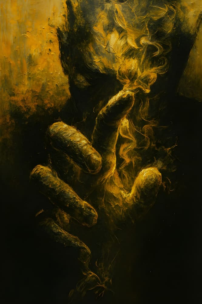 Ominous Glowing Hand by HUGO — canvas wall art