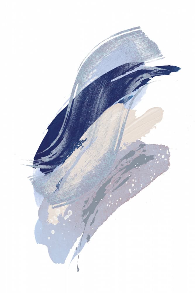 Dynamic Blue Brushstrokes by Sally Ann Moss — canvas wall art