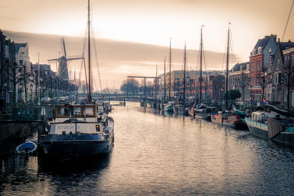 Historic Dutch Canal by Fred Louwen — canvas wall art