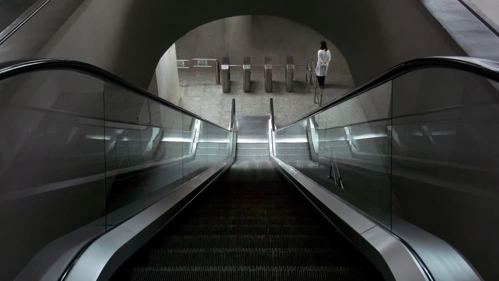 Sleek Metro Escalator by Lus Joosten — canvas wall art