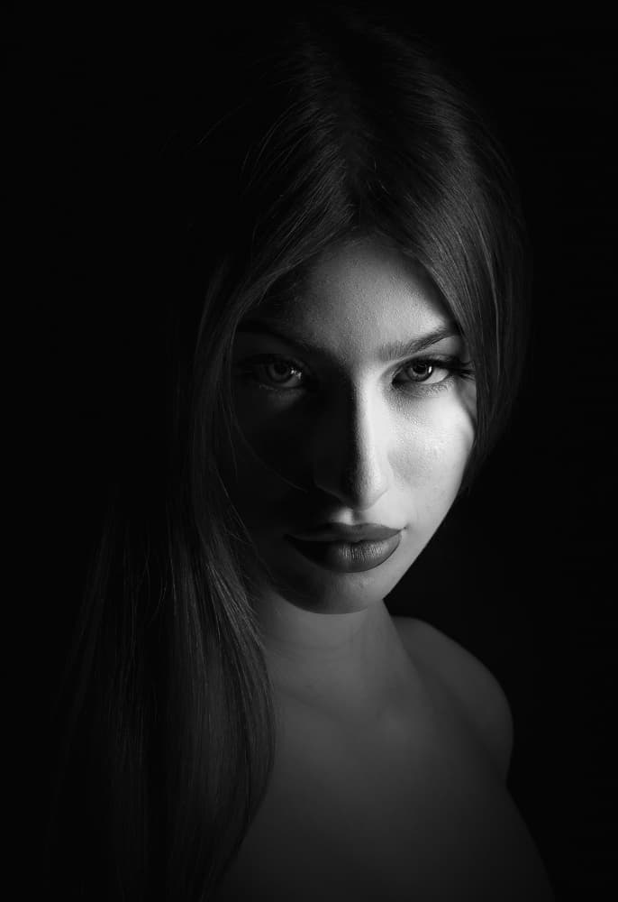 Intense Shadowed Gaze by Toni Fidanza — canvas wall art