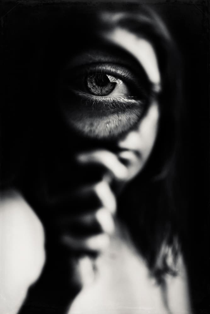 Intense Magnified Gaze by Oren Hayman — canvas wall art
