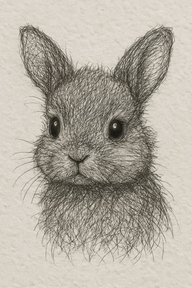 Cute Little Bunny Drawing by Natalie Bruns — canvas wall art