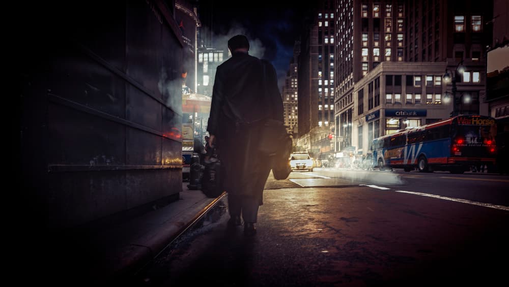 Night City Walk by Jackson Carvalho — canvas wall art