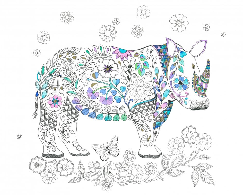 Rhinoceros Delicate Tints 3 by Isabelle Brent — canvas wall art