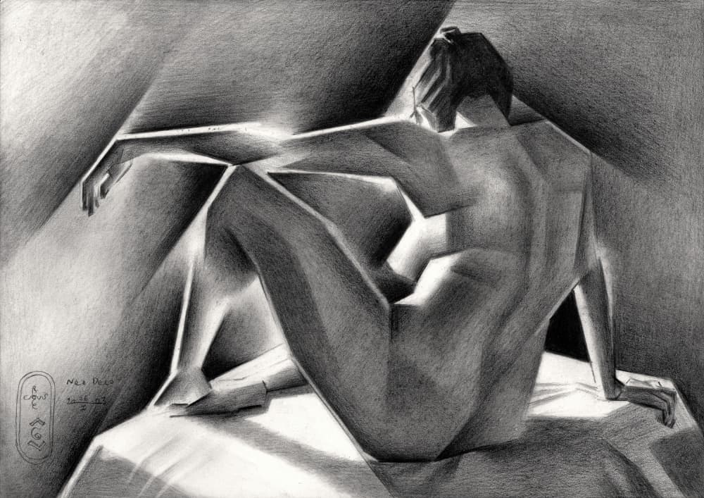 Geometric Nude Study by Corné Akkers — canvas wall art