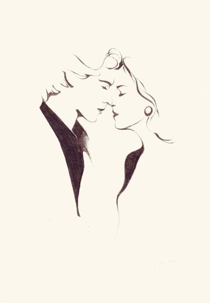 Romantic Couple Kiss by Rafal Kulik — canvas wall art