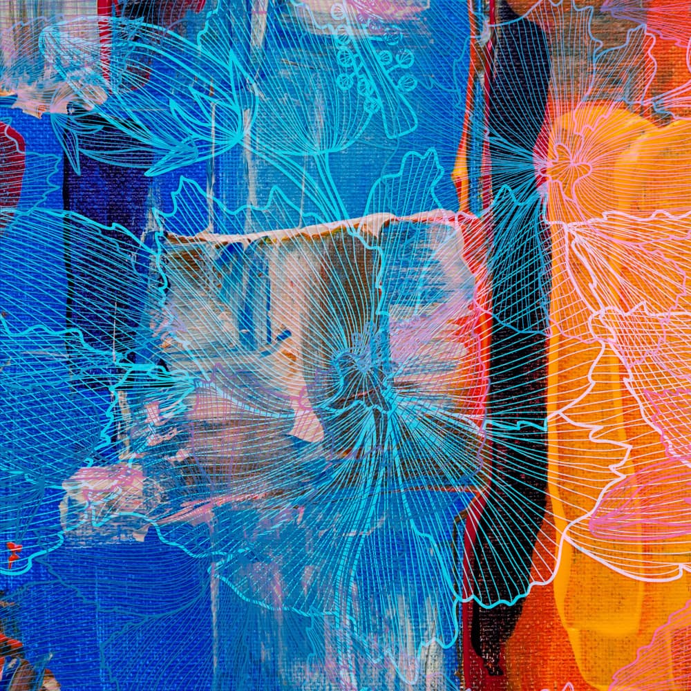 Vibrant Abstract Flowers by Pelin Atilla — canvas wall art