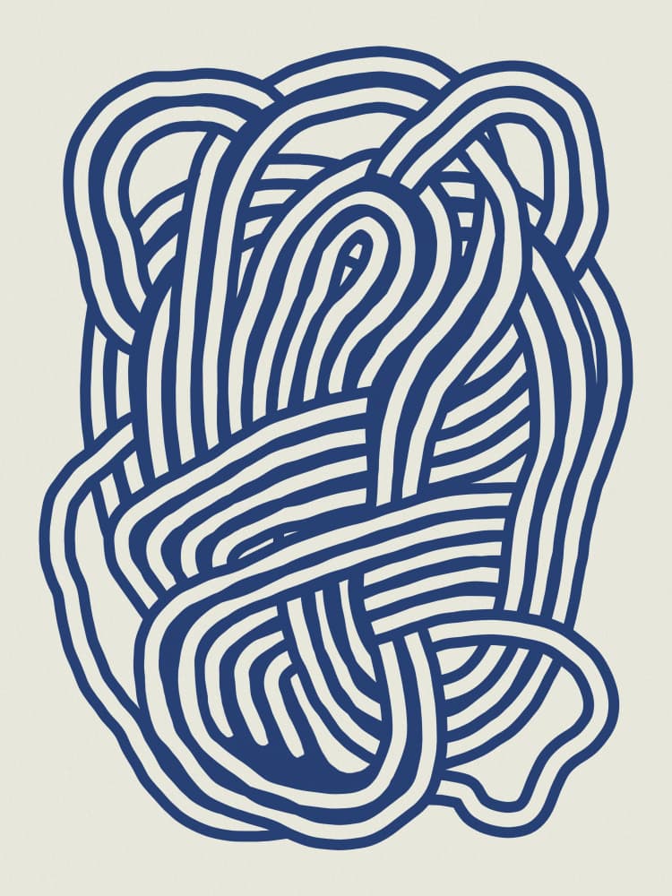 Abstract Blue Tangle by Little Dean — canvas wall art