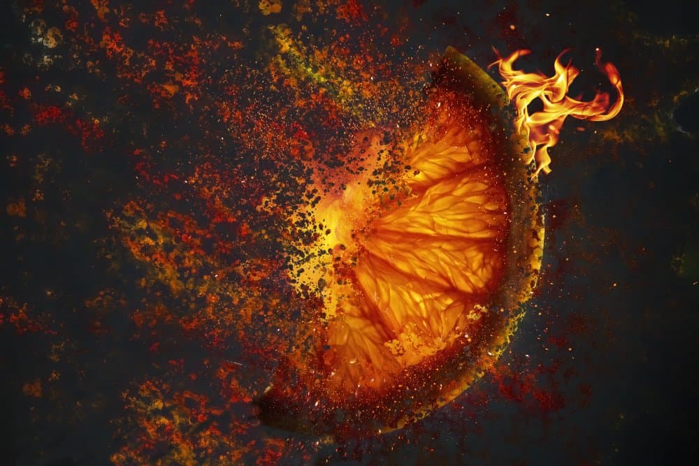 Fiery Orange Slice by Cicek Kiral — canvas wall art