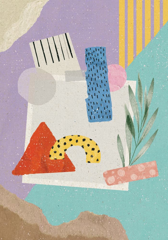 Playful Geometric Collage by Aylin Demir — canvas wall art
