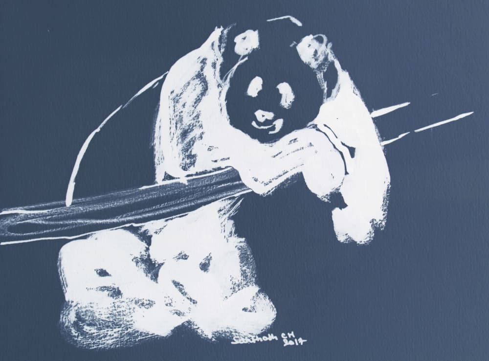 Panda on Branch by Santhosh ch — canvas wall art