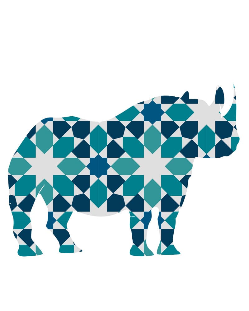 Abstract Geometric Rhino by Emiliano Deificus — canvas wall art