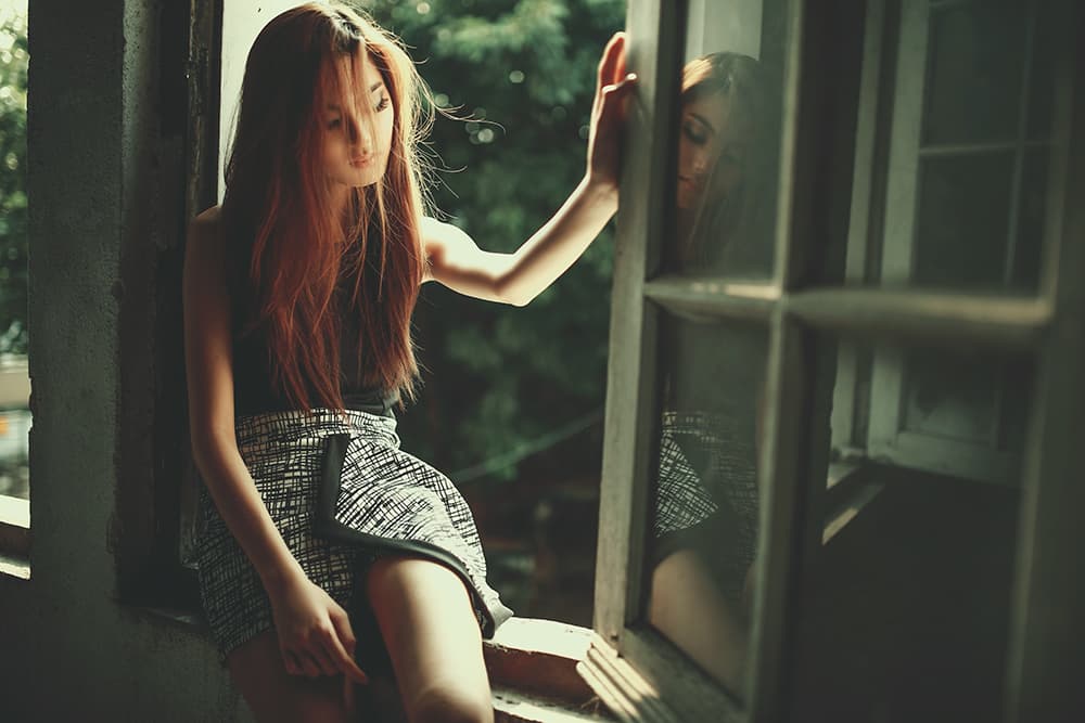 Thoughtful Woman By Window by Abr Abe — canvas wall art