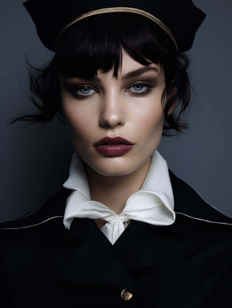 Chic Uniformed Woman by Bilge Paksoylu — canvas wall art