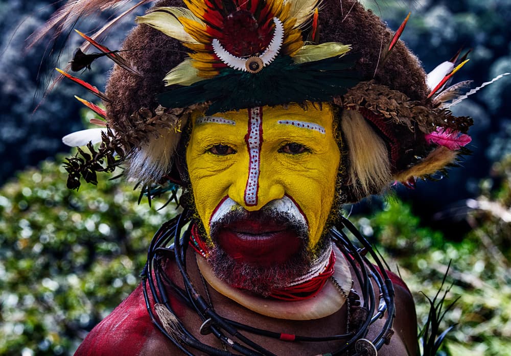Vibrant Tribal Portrait by Joxe Inazio Kuesta Garmendia — canvas wall art