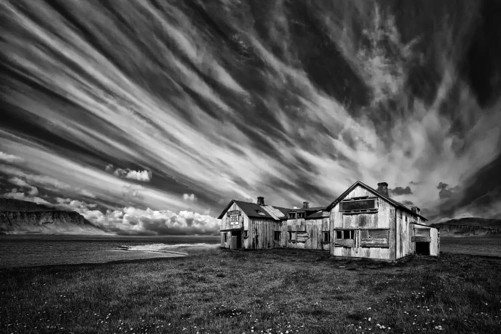 Abandoned House Dramatic Sky by Þorsteinn H. Ingibergsson — canvas wall art