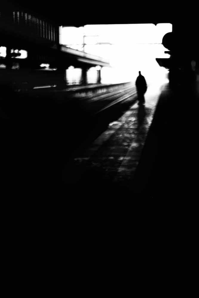 Train Station Silhouette by Paulo Abrantes — canvas wall art