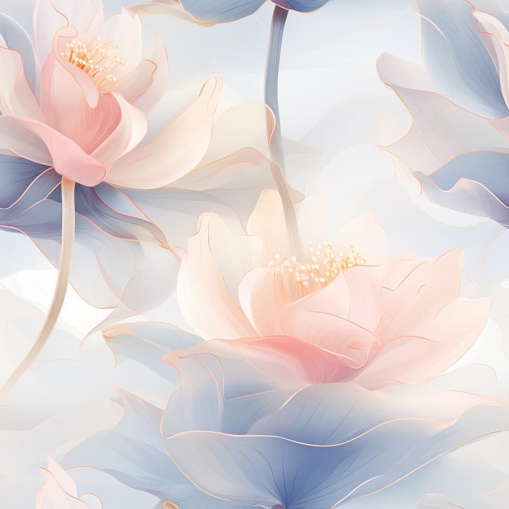 Ethereal Lotus Blooms by Bilge Paksoylu — canvas wall art