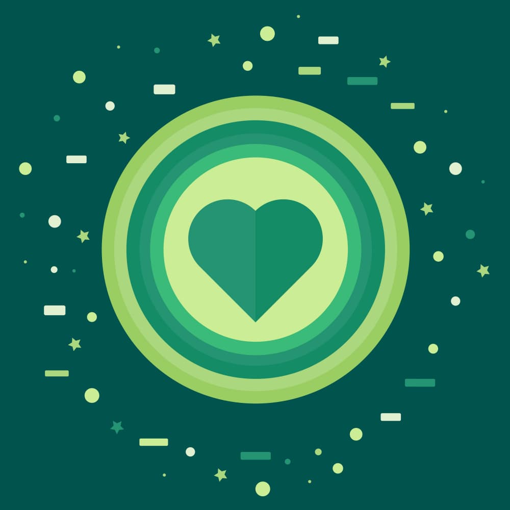 Radiant Green Heart by Marika Barsrsind β canvas wall art