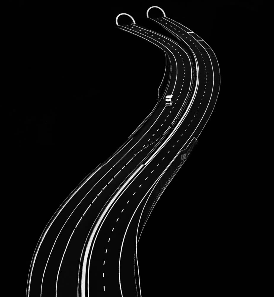 Winding Highway Tunnels by Samanta Krivec — canvas wall art