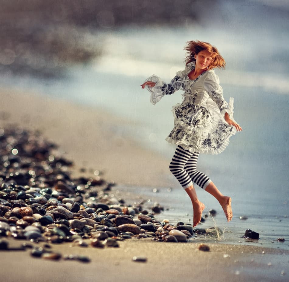 Barefoot Beach Joy by Dmitry Frizel — canvas wall art