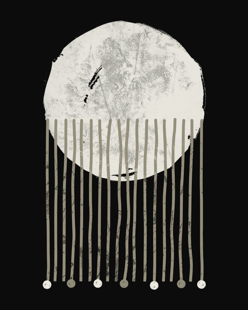 Minimal Moon Lines by Ema Paraschiv — canvas wall art