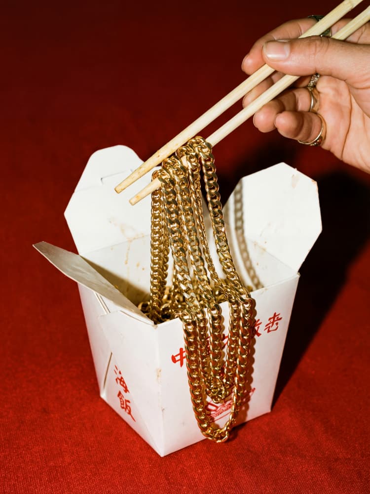 Golden Chains Takeout by Andreas Magnusson — canvas wall art