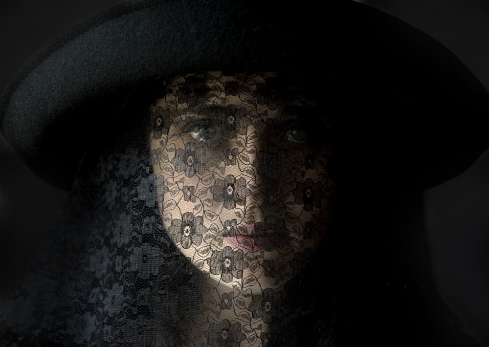 Mysterious Veiled Woman by kenp — canvas wall art