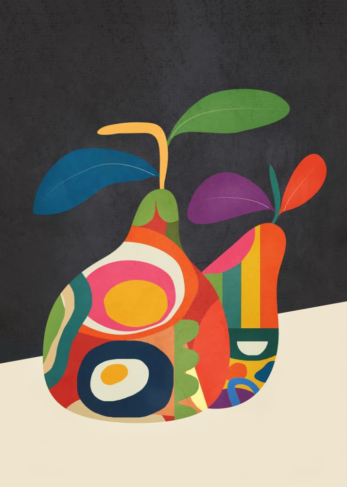 Vibrant Abstract Pears by City Art — canvas wall art
