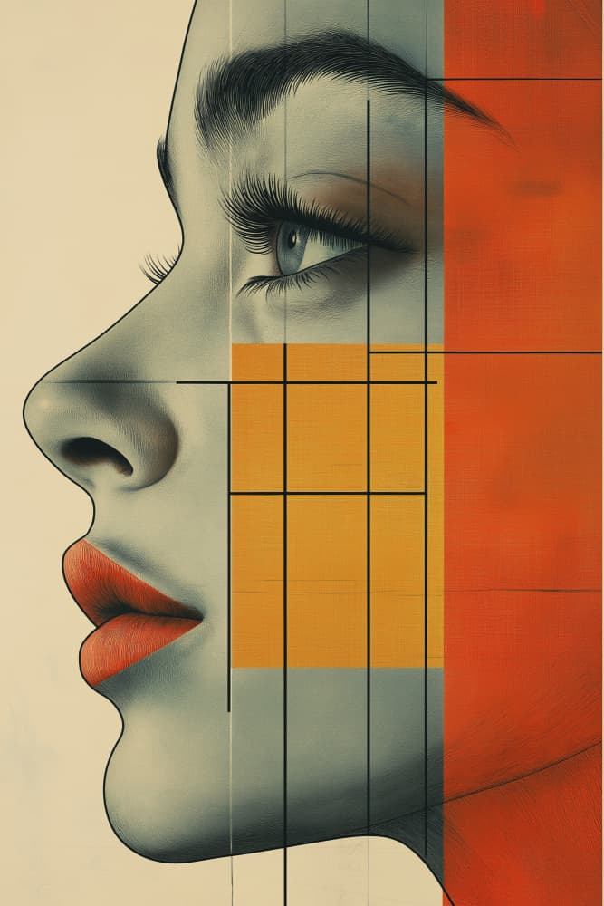 Geometric Face Profile by Mauro — canvas wall art