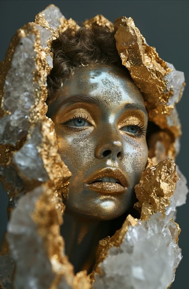 Golden Crystal Beauty by Bilge Paksoylu — canvas wall art