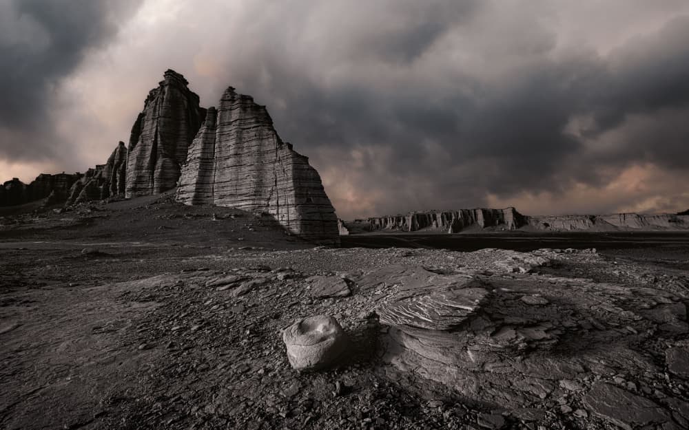Stormy Desert Peaks by YANGYING — canvas wall art