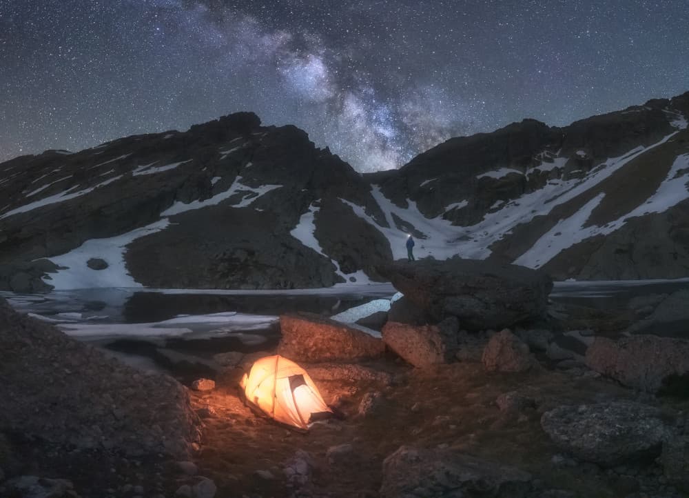 Milky Way Camp by Carlos Gonzalez — canvas wall art