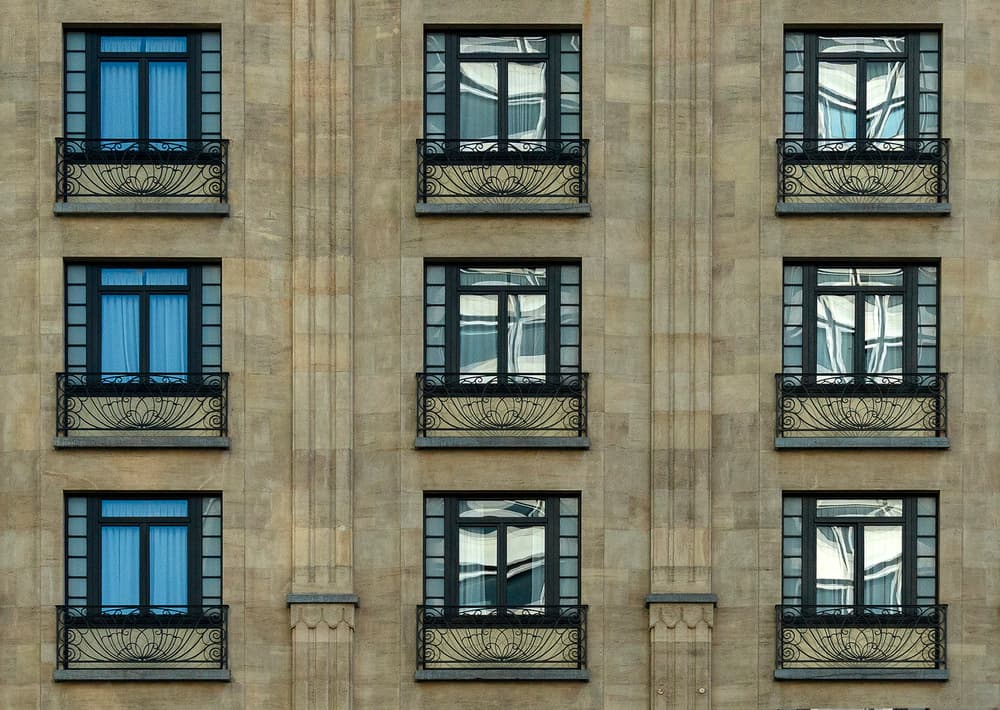 Elegant City Windows by Jef Van den Houte — canvas wall art