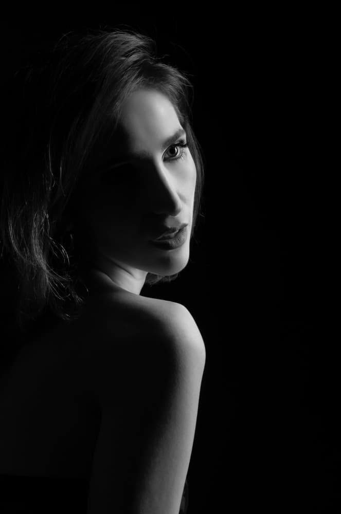 Elegant Dark Gaze by Svetlana Kirzh — canvas wall art