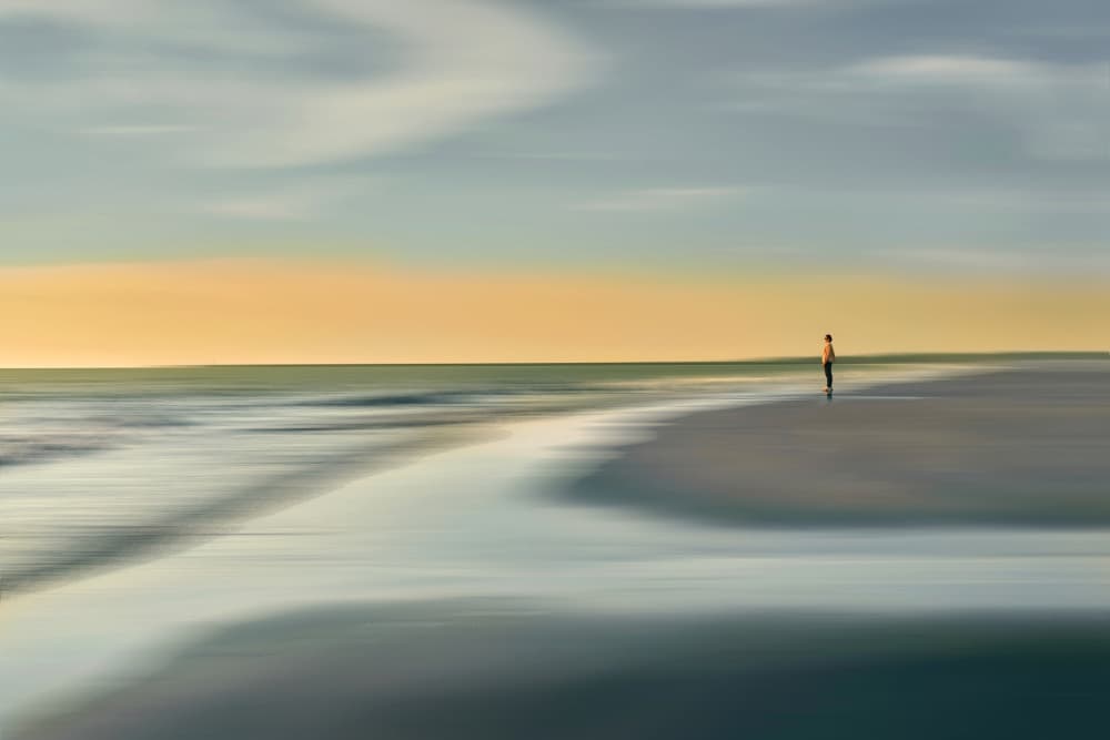 Solitary Beach Horizon by MingLun Tsai (蔡明倫) — canvas wall art