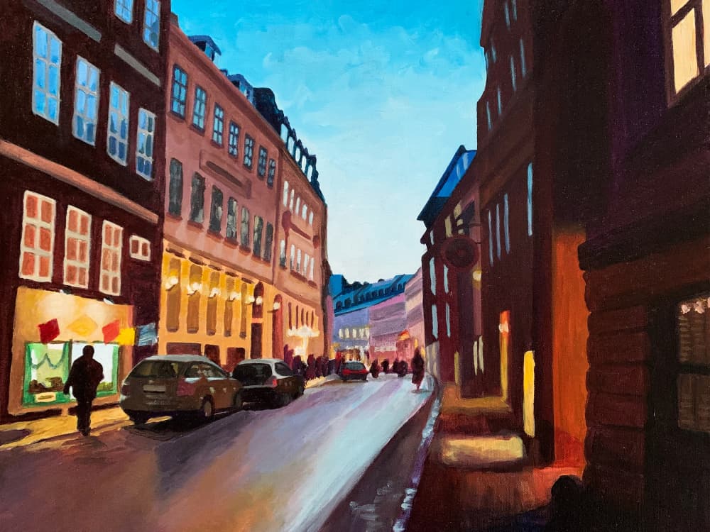 Evening City Glow by Pauline Wegman | Key and Sea Creative — canvas wall art