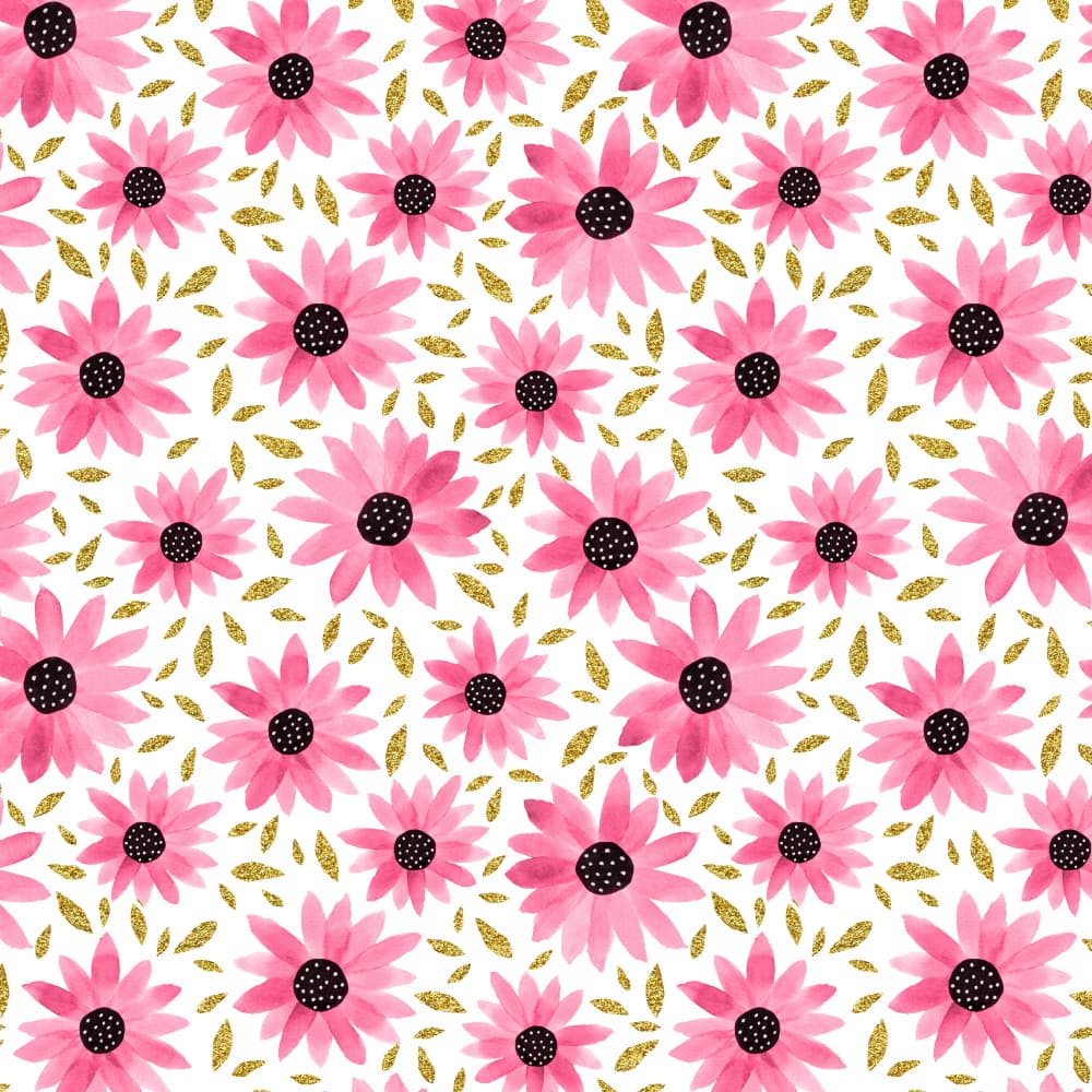 Pink Glitter Floral Pattern by Michele Channell — canvas wall art