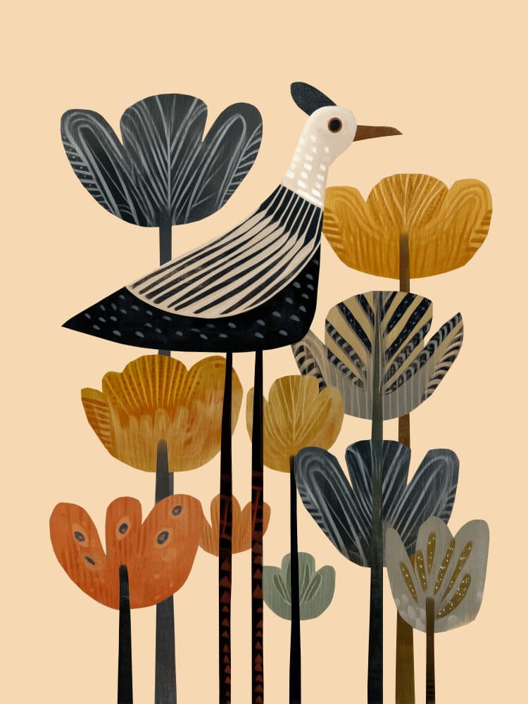 Whimsical Bird Garden by City Art — canvas wall art