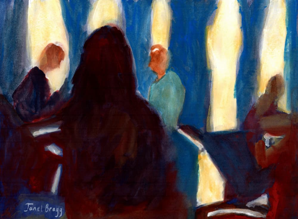 Figures In Warm Light by Janel Bragg — canvas wall art