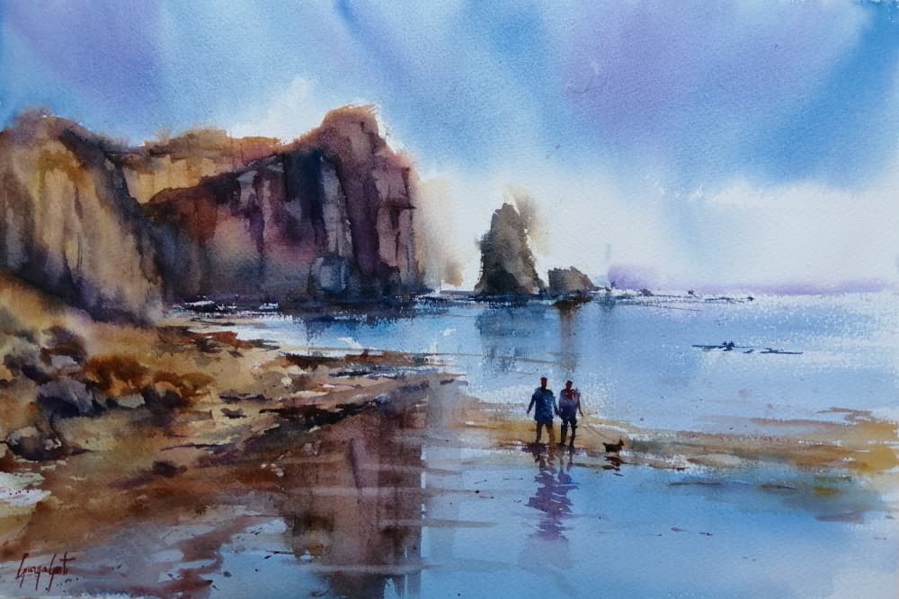 Misty Coastal Walk by Giorgio Gosti — canvas wall art