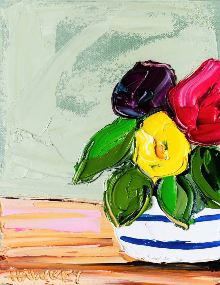 Vibrant Flower Vase by Angela Hawkey — canvas wall art